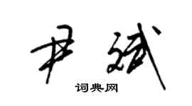 梁锦英尹斌草书个性签名怎么写