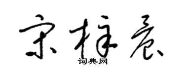 梁锦英宋梓晨草书个性签名怎么写