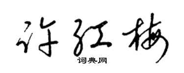 梁锦英许红梅草书个性签名怎么写
