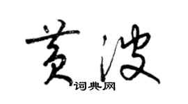 梁锦英黄波草书个性签名怎么写