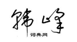 梁锦英韩峰草书个性签名怎么写
