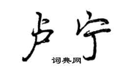 曾庆福卢宁行书个性签名怎么写