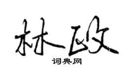 曾庆福林政行书个性签名怎么写