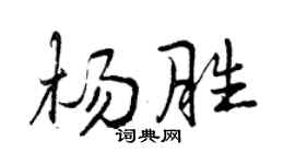 曾庆福杨胜行书个性签名怎么写