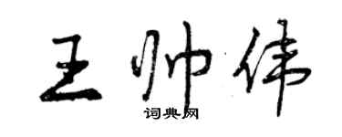 曾庆福王帅伟行书个性签名怎么写