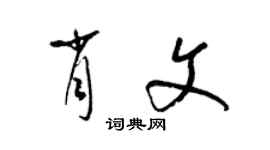 梁锦英肖文草书个性签名怎么写