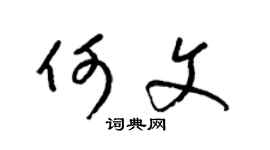 梁锦英何文草书个性签名怎么写