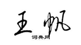 梁锦英王帆草书个性签名怎么写