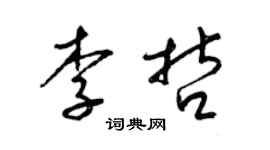 梁锦英李哲草书个性签名怎么写