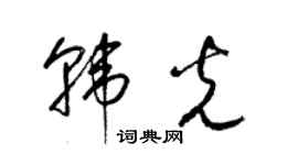 梁锦英韩光草书个性签名怎么写