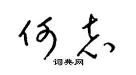 梁锦英何志草书个性签名怎么写