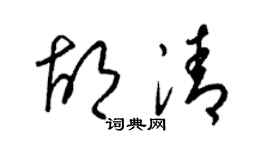 梁锦英胡清草书个性签名怎么写