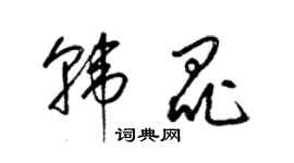 梁锦英韩昆草书个性签名怎么写