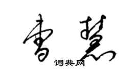 梁锦英曹慧草书个性签名怎么写