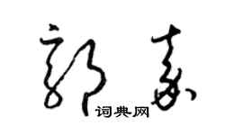 梁锦英郭嘉草书个性签名怎么写