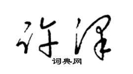 梁锦英许泽草书个性签名怎么写