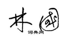 梁锦英林国草书个性签名怎么写