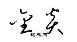 梁锦英金炎草书个性签名怎么写