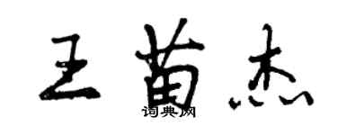曾庆福王苗杰行书个性签名怎么写