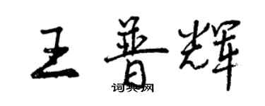 曾庆福王普辉行书个性签名怎么写