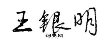曾庆福王银明行书个性签名怎么写