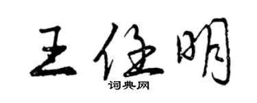 曾庆福王任明行书个性签名怎么写