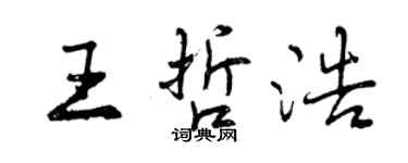 曾庆福王哲浩行书个性签名怎么写