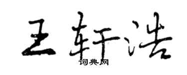 曾庆福王轩浩行书个性签名怎么写