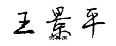 曾庆福王景平行书个性签名怎么写