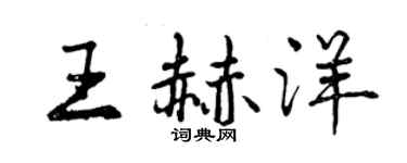 曾庆福王赫洋行书个性签名怎么写