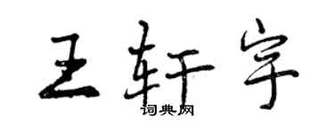 曾庆福王轩宇行书个性签名怎么写