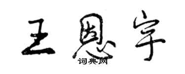 曾庆福王恩宇行书个性签名怎么写