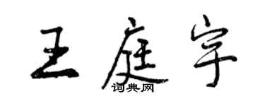 曾庆福王庭宇行书个性签名怎么写