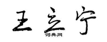 曾庆福王立宁行书个性签名怎么写