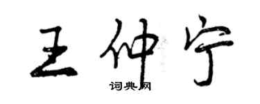 曾庆福王仲宁行书个性签名怎么写
