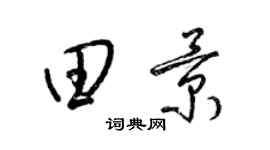 梁锦英田景草书个性签名怎么写