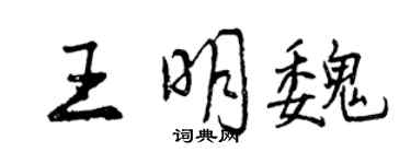 曾庆福王明魏行书个性签名怎么写