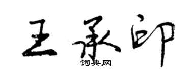 曾庆福王承印行书个性签名怎么写