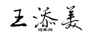曾庆福王添美行书个性签名怎么写