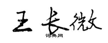 曾庆福王长微行书个性签名怎么写