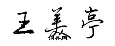 曾庆福王美亭行书个性签名怎么写