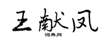 曾庆福王献凤行书个性签名怎么写