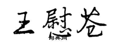 曾庆福王慰苍行书个性签名怎么写