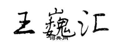 曾庆福王巍汇行书个性签名怎么写