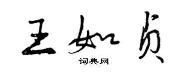 曾庆福王如贞行书个性签名怎么写