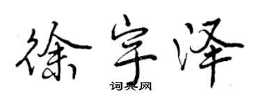 曾庆福徐宇泽行书个性签名怎么写