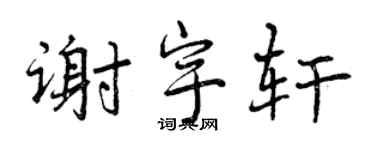 曾庆福谢宇轩行书个性签名怎么写