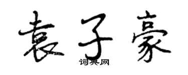 曾庆福袁子豪行书个性签名怎么写