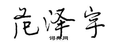 曾庆福范泽宇行书个性签名怎么写