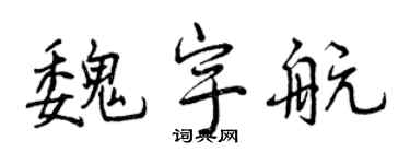 曾庆福魏宇航行书个性签名怎么写